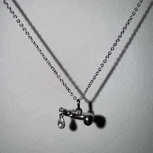 Vivienne Westwood Silver Penis Crystal Love Drop Penis Pendant Necklace